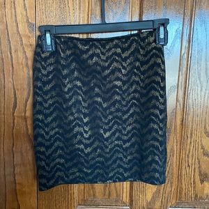 NWT Black and Gold Pencil Skirt Size XS